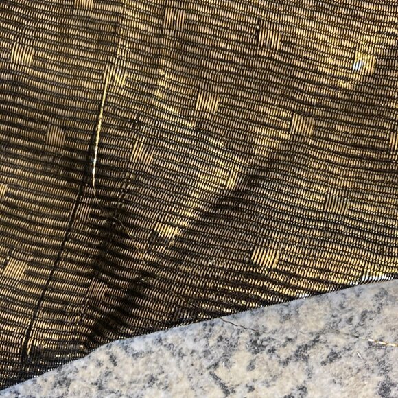 Vintage 1970s Disco Top Blouse Metallic Gold Medium Polka Dot NOS Deadstock - Picture 10 of 11